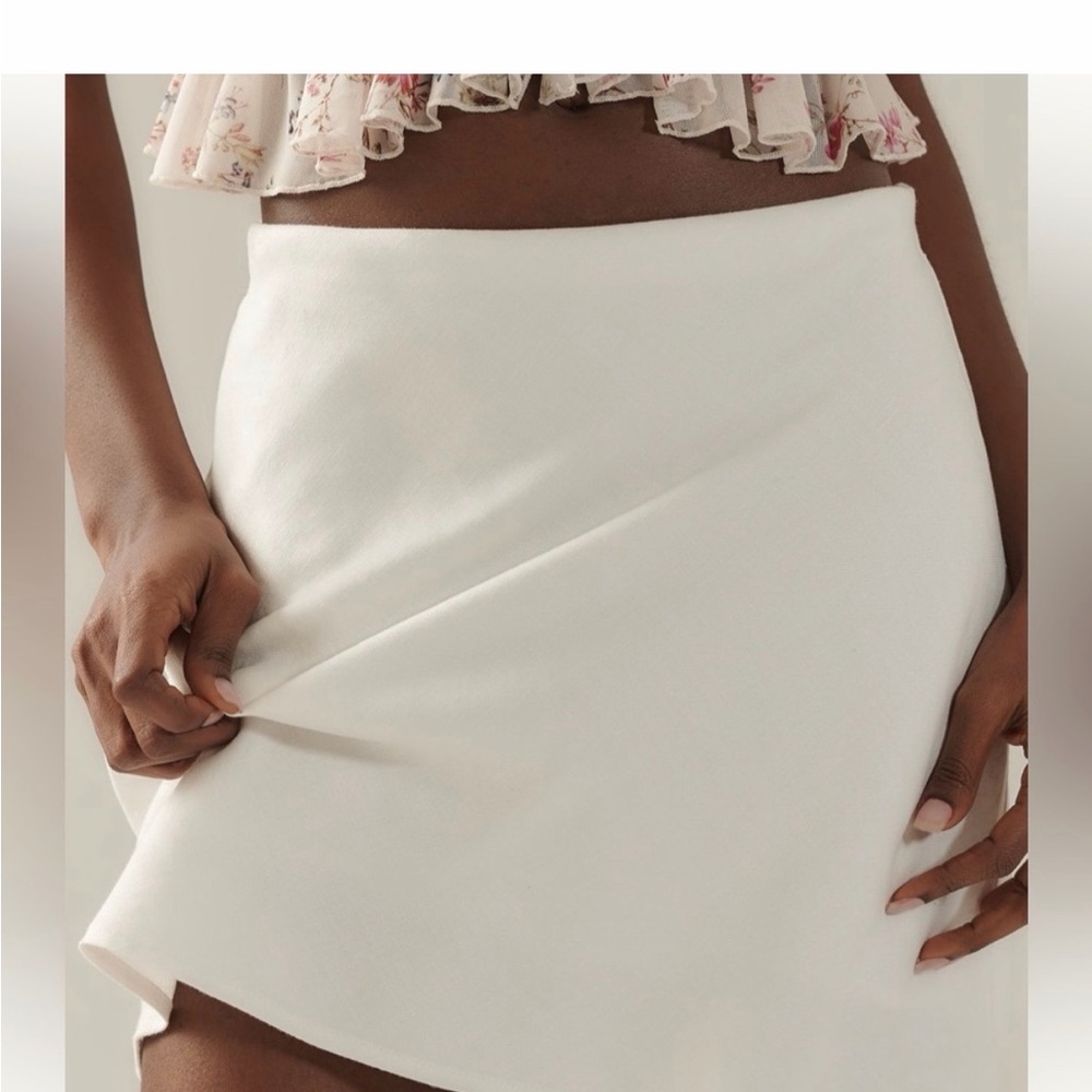 Anthropologie Cream Mini Skirt